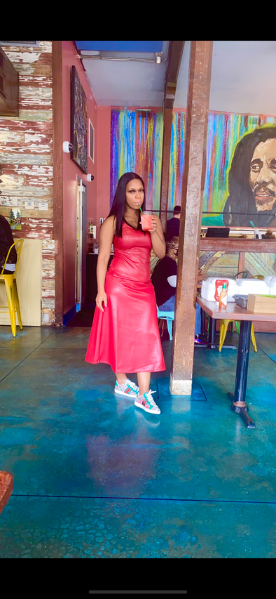 Red Leather Dress